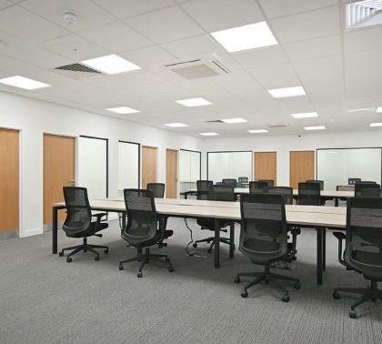 Zeta Analytical office with LED panel lighting