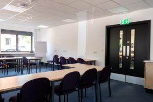Learning room with power, lighting and emergency lighting installed by Metelec at CLEAPSS